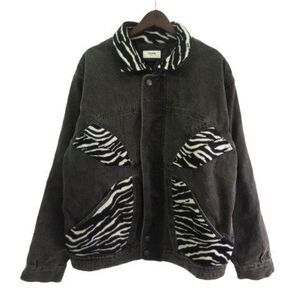 Celine It4oz99n82zk Denim Jacket Jean Jacket Zebra Print Black L